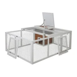 Enclos d'extérieur petits animaux - KERBL - 132 x 102 x 59 cm - Maison intégrée - Grillage