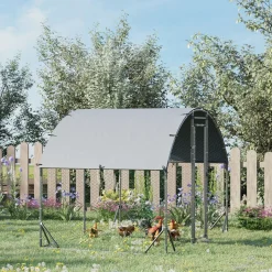 Enclos poulailler chenil couvert 5,32 m² - parc grillagé dim. 2,8L x 1,9l x 1,97H m - acier galvanisé