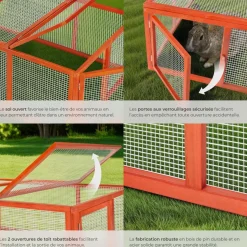 Enclos pour rongeurs 181 x 90 x 48 cm