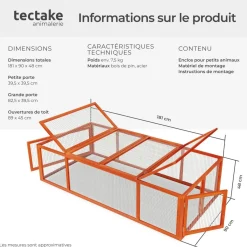 Enclos pour rongeurs 181 x 90 x 48 cm