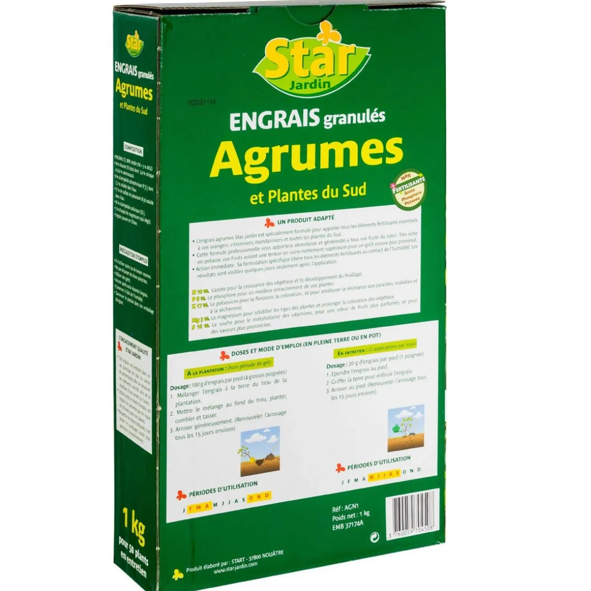 Engrais agrumes en granulés 1kg Star Jardin