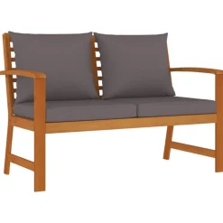 Ensemble a manger de jardin 4 pcs coussins Bois acacia