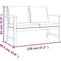 Ensemble a manger de jardin 4 pcs coussins Bois acacia