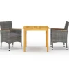 Ensemble a manger de jardin 3 pcs Gris