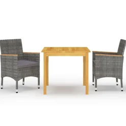 Ensemble a manger de jardin 3 pcs Gris