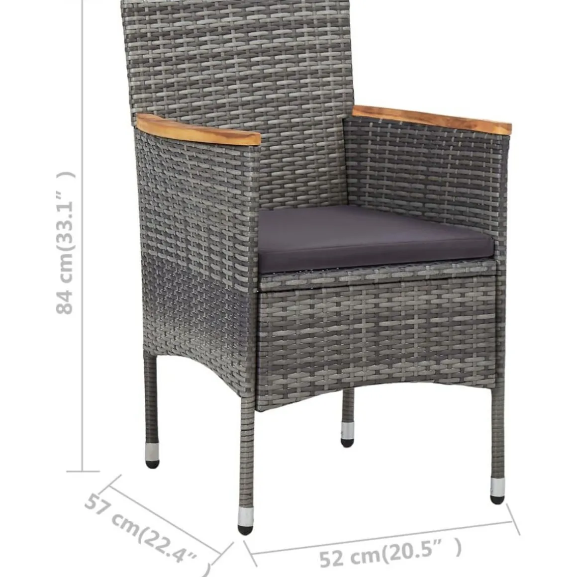 Ensemble a manger de jardin 3 pcs Gris