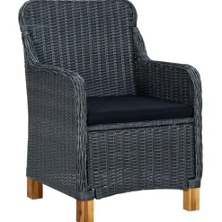 Ensemble a manger de jardin 5 pcs Gris fonce