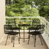 Ensemble a manger de jardin 5 pcs Noir Resine tressee