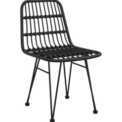 Ensemble a manger de jardin 5 pcs Noir Resine tressee