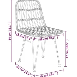Ensemble a manger de jardin 5 pcs Noir Resine tressee