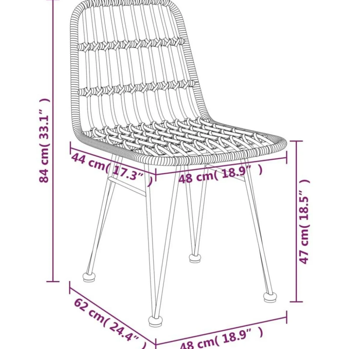 Ensemble a manger de jardin 5 pcs Noir Resine tressee