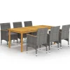 Ensemble a manger de jardin 7 pcs Gris