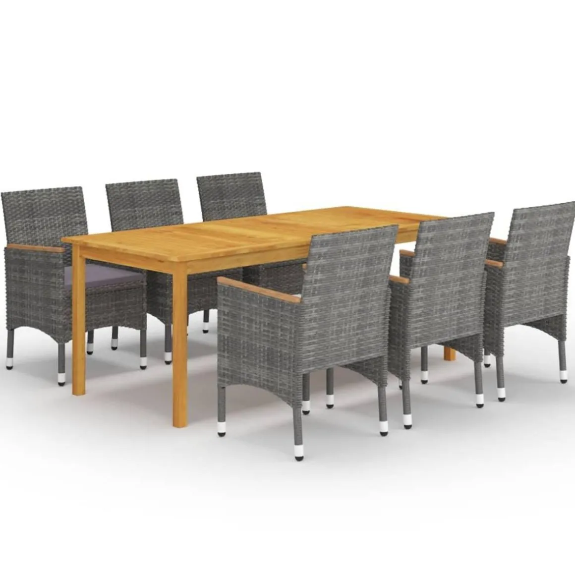 Ensemble a manger de jardin 7 pcs Gris