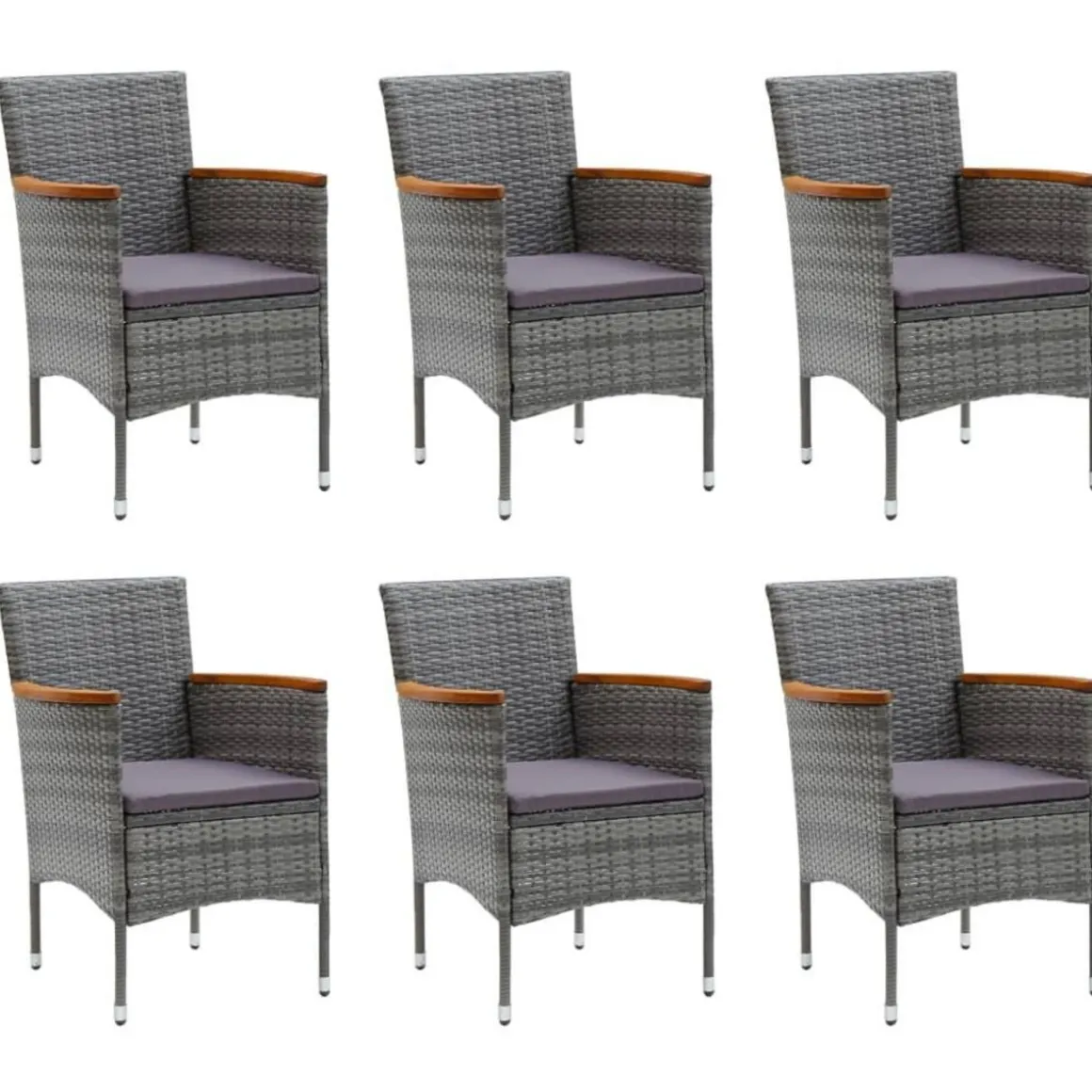 Ensemble a manger de jardin 7 pcs Gris