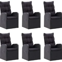 Ensemble a manger de jardin 7 pcs Noir