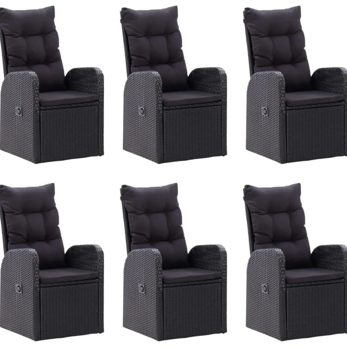 Ensemble a manger de jardin 7 pcs Noir