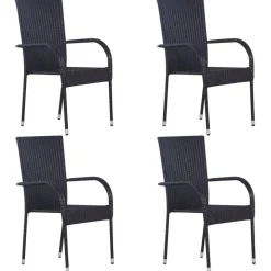 Ensemble a manger de jardin 5 pcs Noir