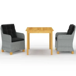 Ensemble a manger de jardin 3 pcs Gris clair