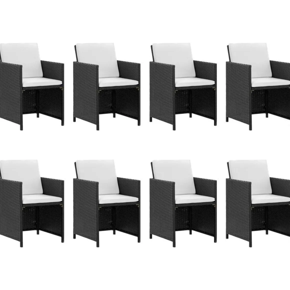 Ensemble a manger d'exterieur 13 pcs coussins Resine tressee