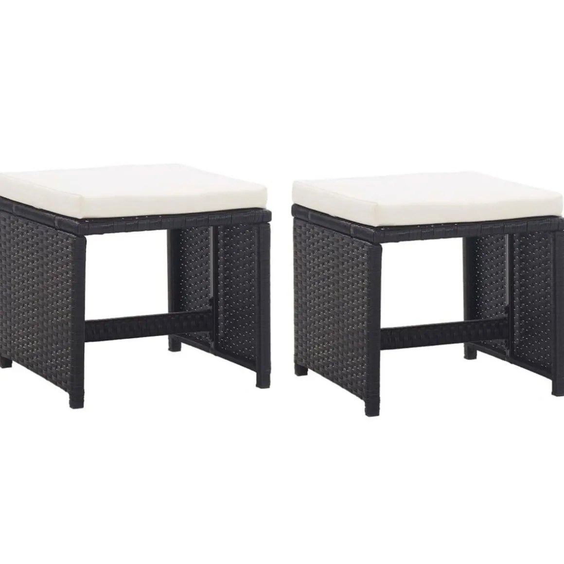 Ensemble a manger d'exterieur 13 pcs coussins Resine tressee