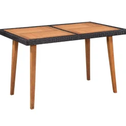 Ensemble a manger d'exterieur 5 pcs Resine tressee Noir marron