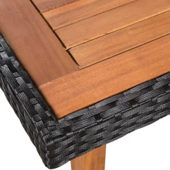 Ensemble a manger d'exterieur 5 pcs Resine tressee Noir marron