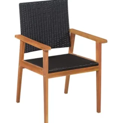 Ensemble a manger d'exterieur 5 pcs Resine tressee Noir marron