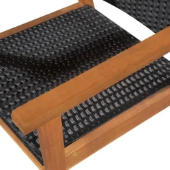 Ensemble a manger d'exterieur 5 pcs Resine tressee Noir marron