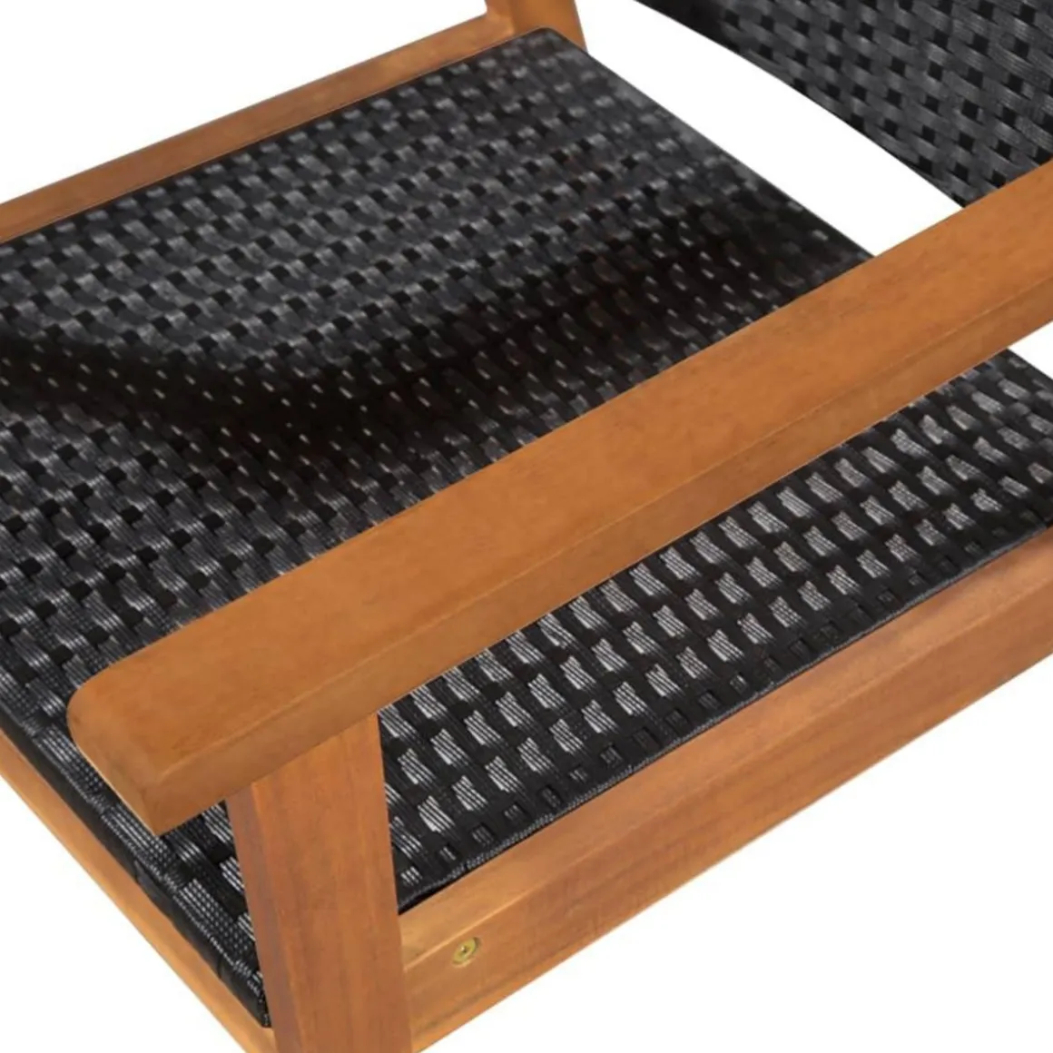 Ensemble a manger d'exterieur 5 pcs Resine tressee Noir marron