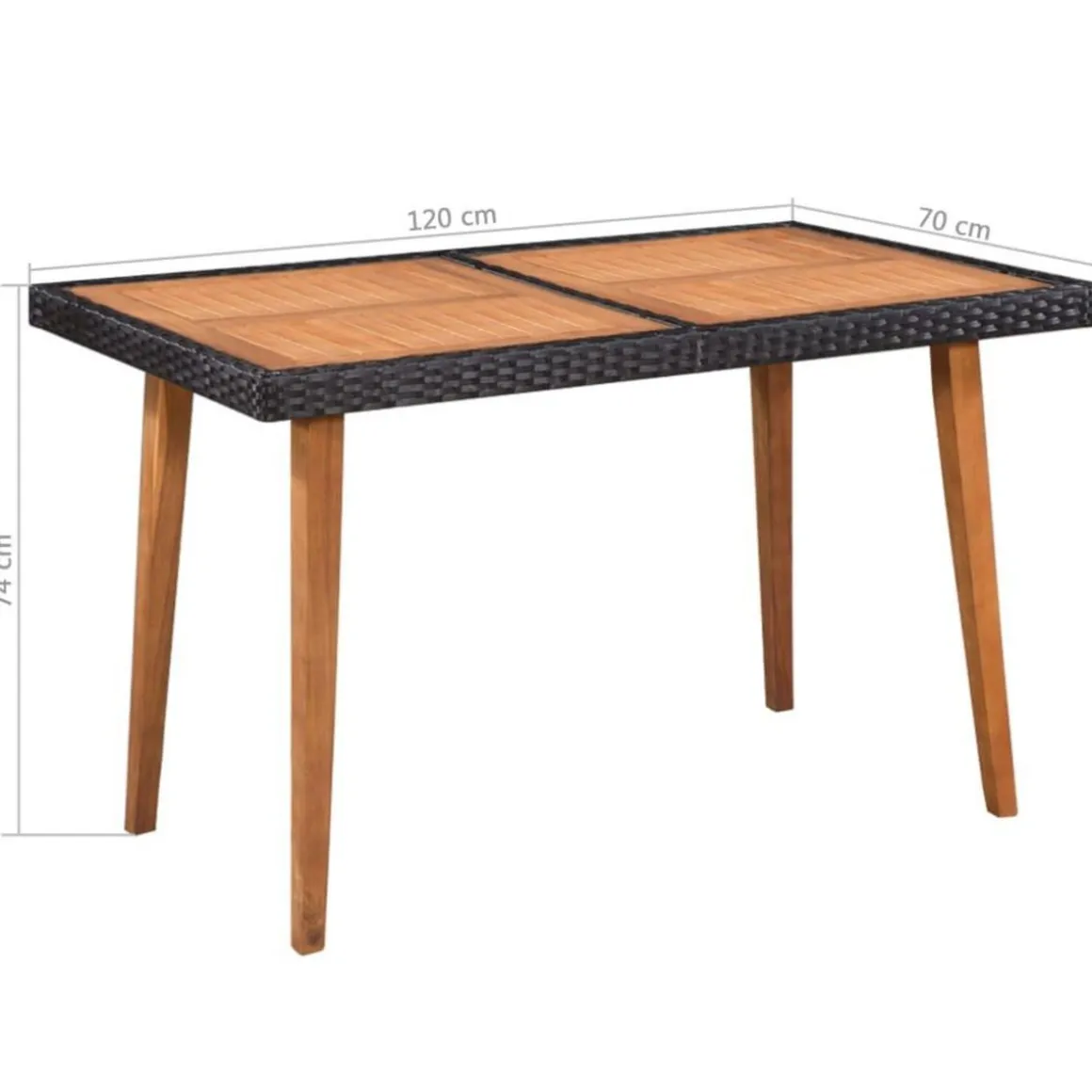 Ensemble a manger d'exterieur 5 pcs Resine tressee Noir marron