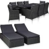 Ensemble a manger d'exterieur 11 pcs Resine tressee Noir