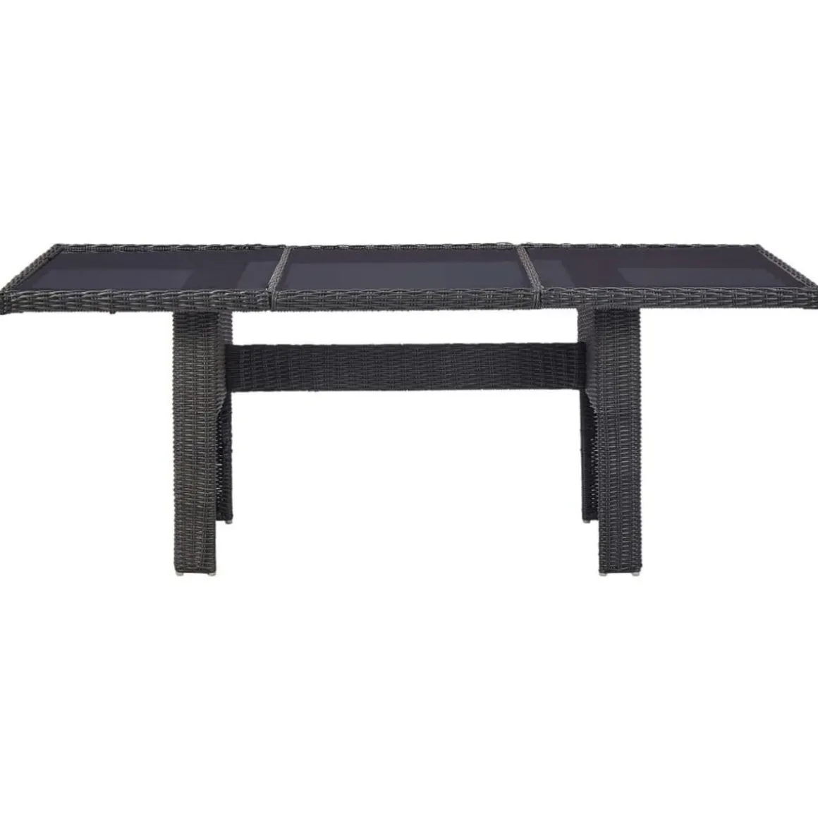 Ensemble a manger d'exterieur 11 pcs Resine tressee Noir