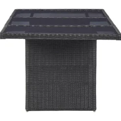 Ensemble a manger d'exterieur 11 pcs Resine tressee Noir