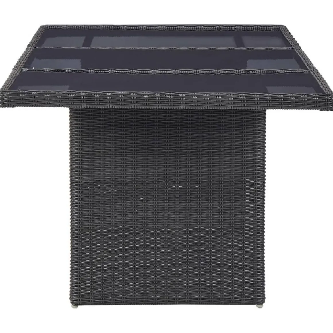 Ensemble a manger d'exterieur 11 pcs Resine tressee Noir