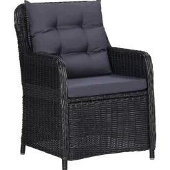 Ensemble a manger d'exterieur 11 pcs Resine tressee Noir