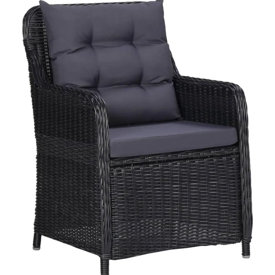 Ensemble a manger d'exterieur 11 pcs Resine tressee Noir