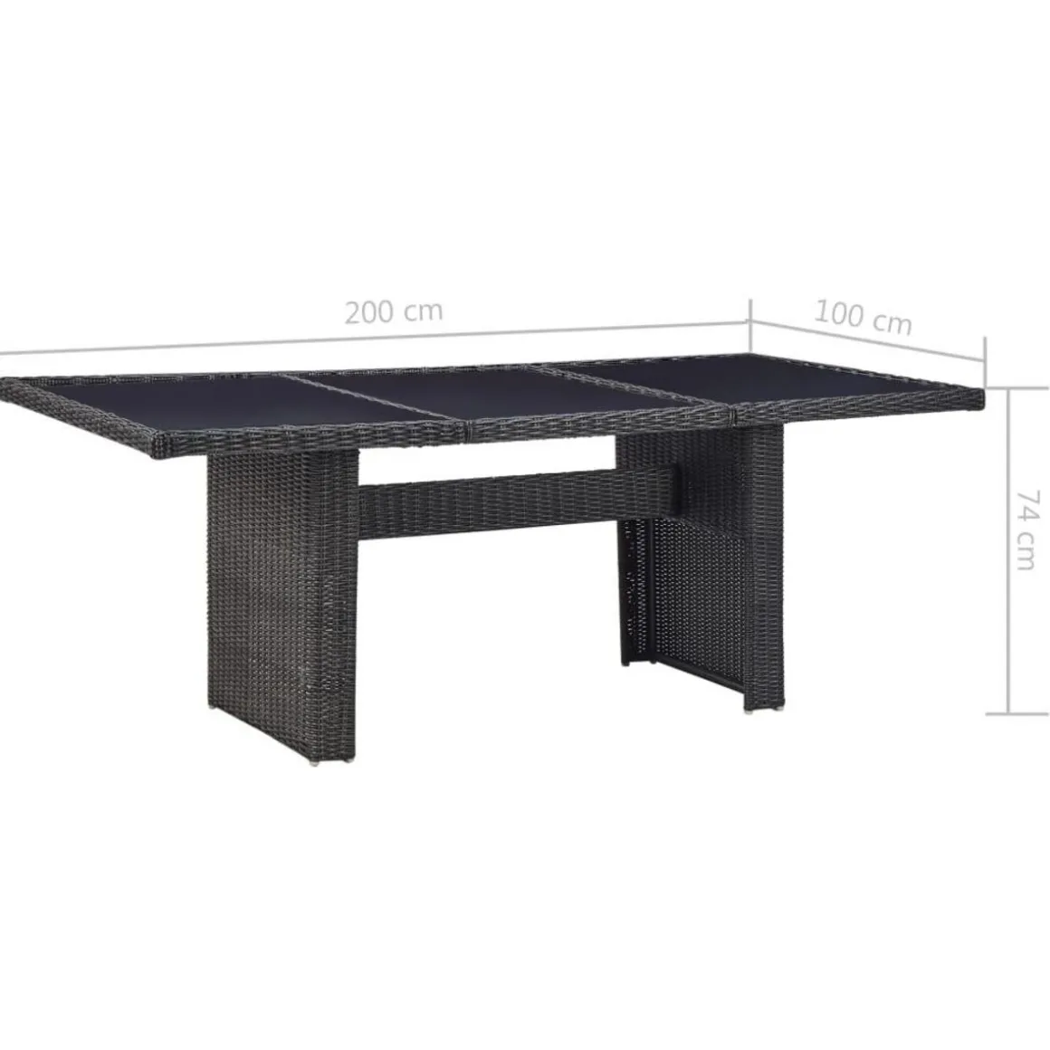 Ensemble a manger d'exterieur 11 pcs Resine tressee Noir