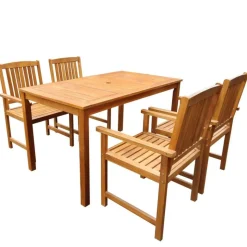Ensemble a manger d'exterieur 5 pcs Bois d'acacia solide