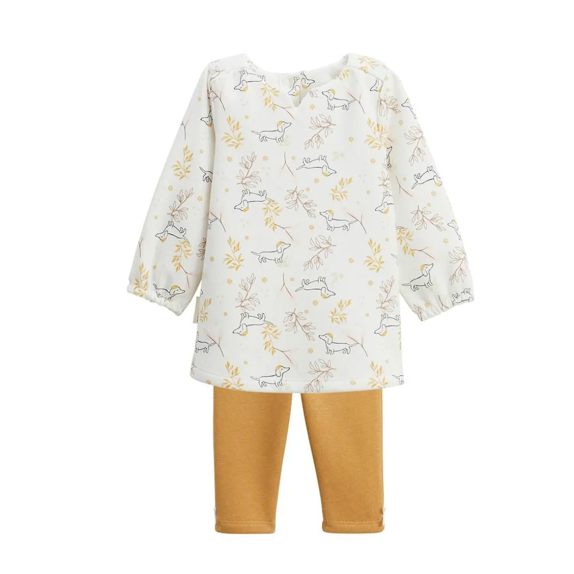 Ensemble bébé robe et legging en molleton Emilie