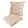 Ensemble Coussin & Plaid Paulina 130x170cm Champagne