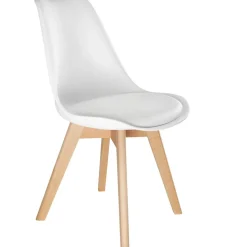 Ensemble de 6 chaises de salle à manger Forme ergonomique blanc