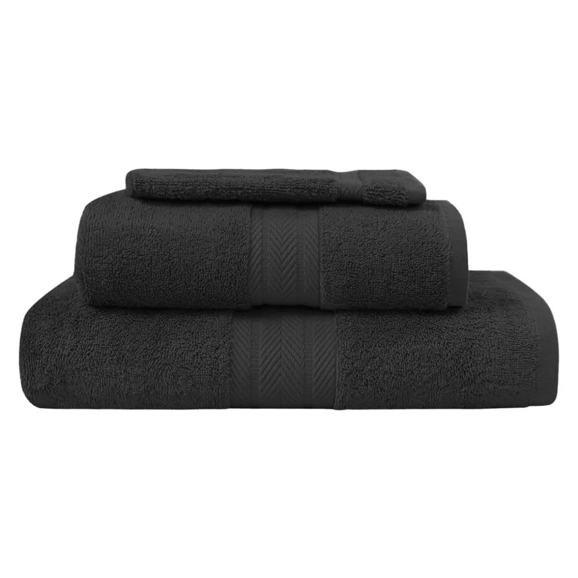 Ensemble de bain 3 pièces (1 drap de bain + 1 serviette de toilette + 1 gant) LUXURY