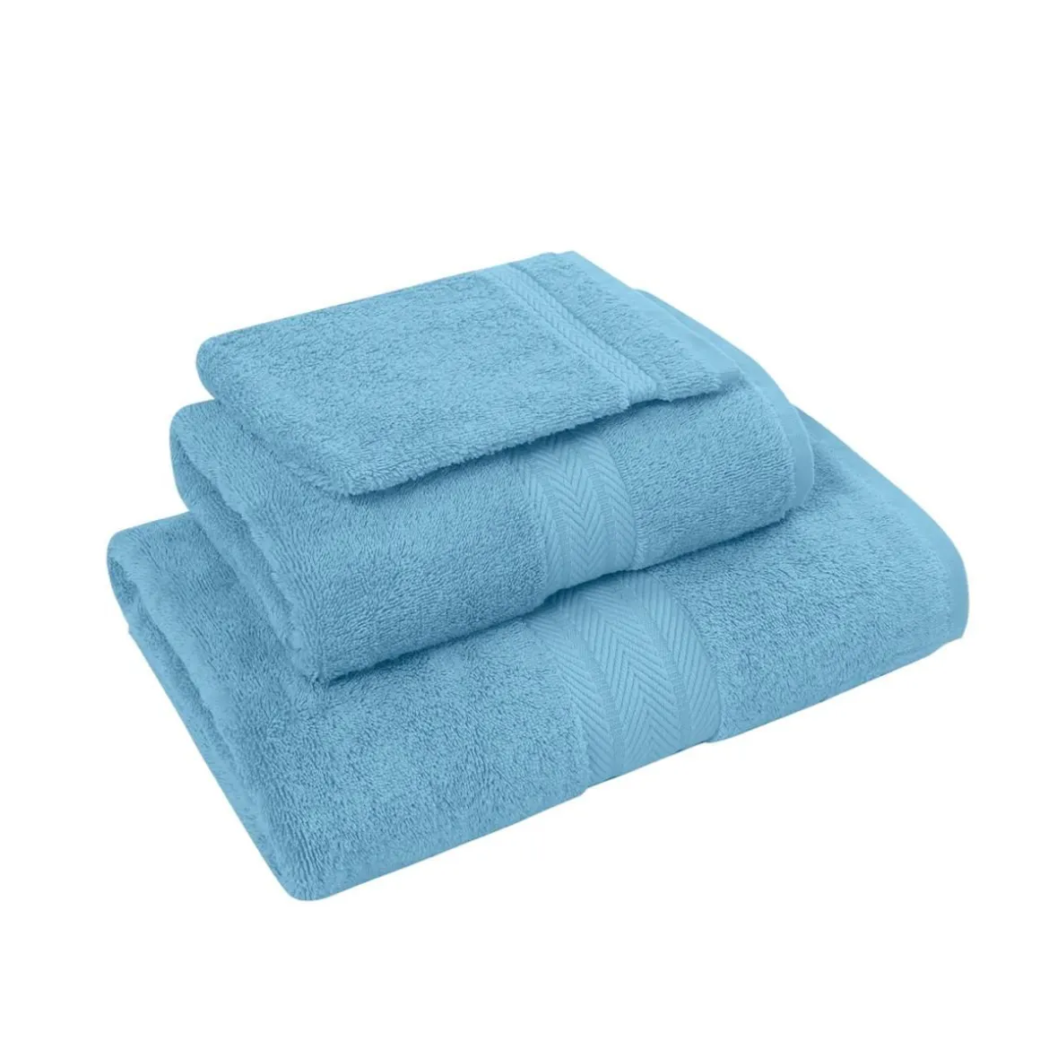 Ensemble de bain 3 pièces (1 drap de bain + 1 serviette de toilette + 1 gant) LUXURY