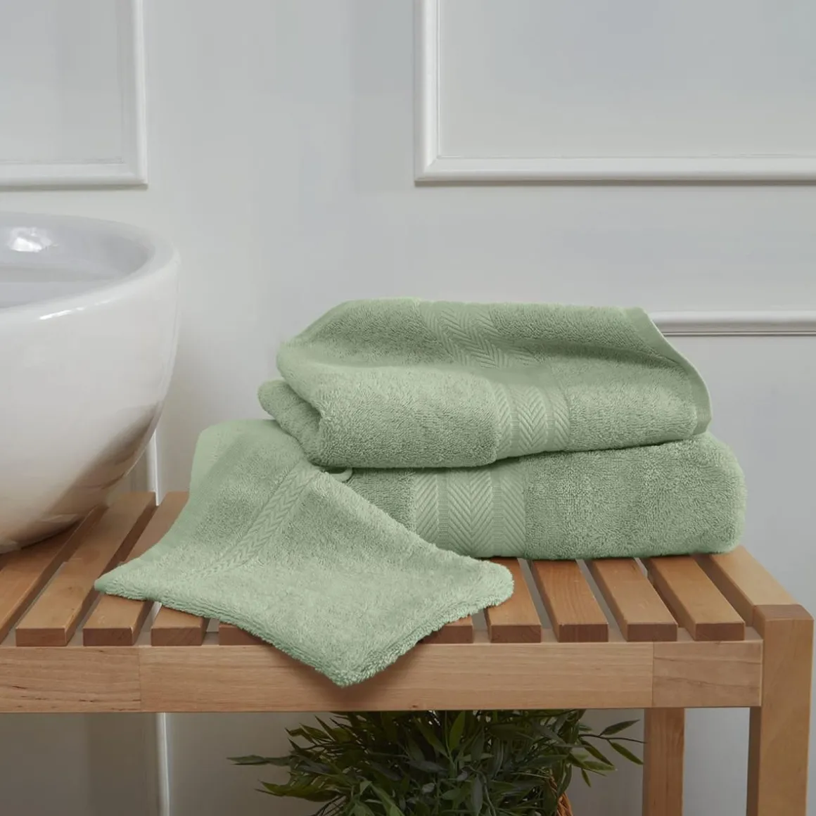 Ensemble de bain 3 pièces (1 drap de bain + 1 serviette de toilette + 1 gant) LUXURY