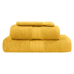 Ensemble de bain 3 pièces (1 drap de bain + 1 serviette de toilette + 1 gant) LUXURY