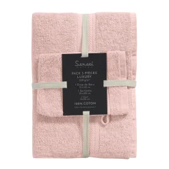 Ensemble de bain 3 pièces (1 drap de bain + 1 serviette de toilette + 1 gant) LUXURY