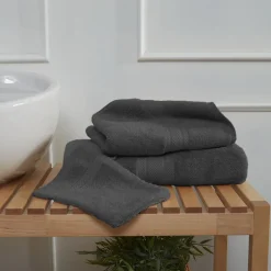 Ensemble de bain 3 pièces (1 drap de bain + 1 serviette de toilette + 1 gant) LUXURY