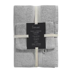 Ensemble de bain 3 pièces (1 drap de bain + 1 serviette de toilette + 1 gant) LUXURY