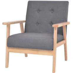 Ensemble de canapes 2 pcs Tissu Gris fonce