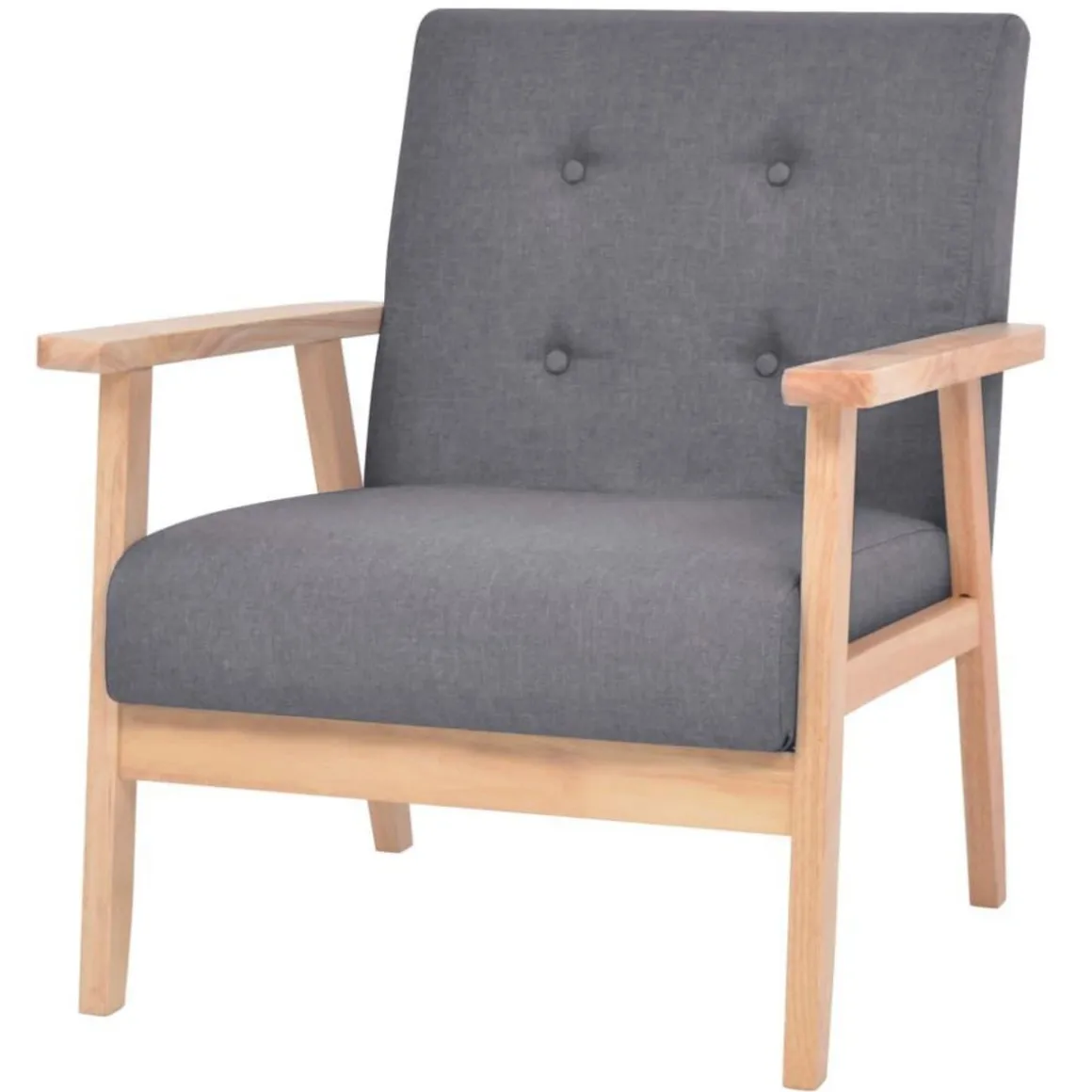 Ensemble de canapes 2 pcs Tissu Gris fonce